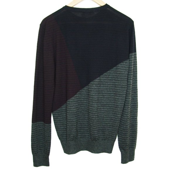 New Hermes 100% Cashmere Mens Crewneck Colorblock Sweater - Picture 4 of 16